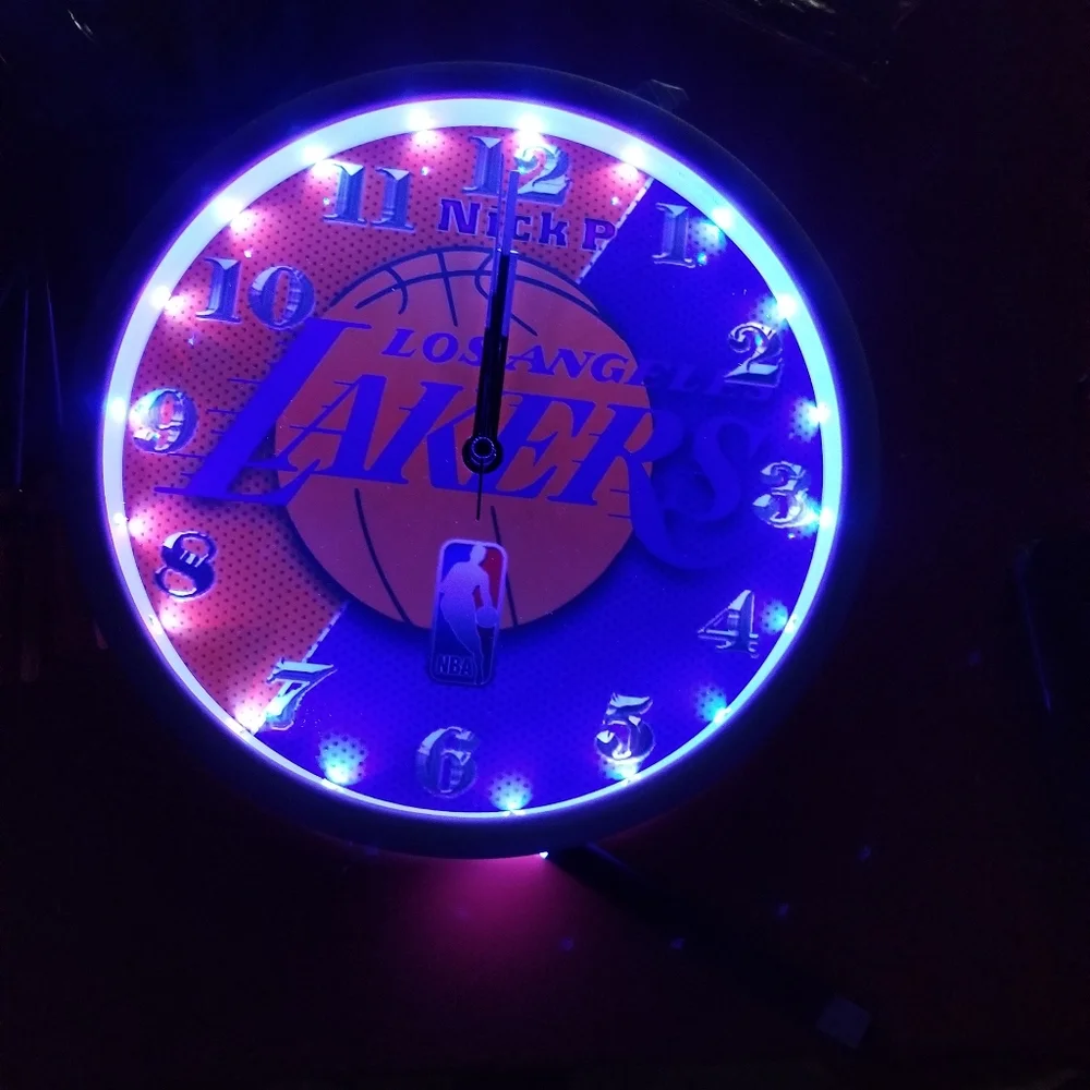 LA Lakers led lights clock